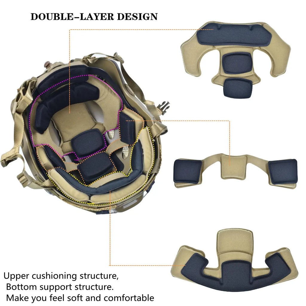 Tactical Airsoft Fast Helmet Set with Headset Helmet Cover Foam Protective Pad Goggles Outdoor Riding Protective Helmet Gear