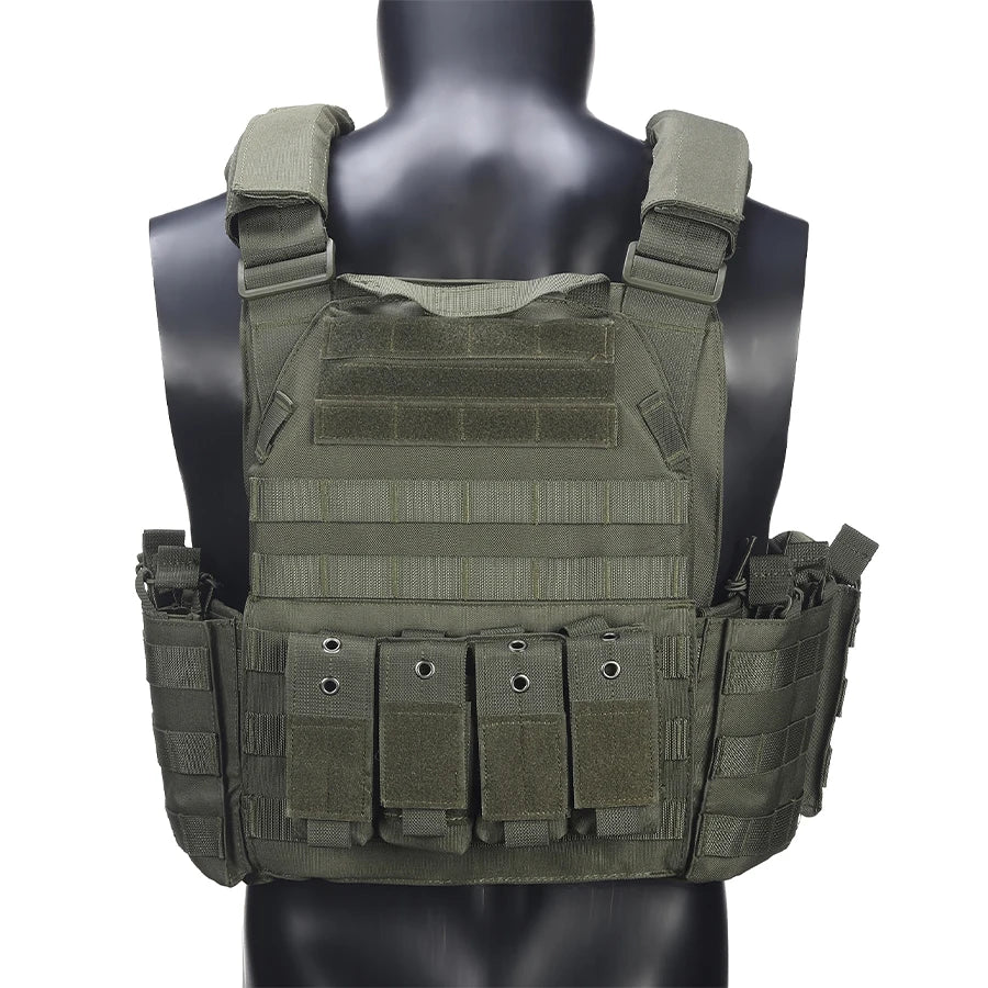 Outdoor Adventure Quick Release Vest MOLLE System Can Be Mounted With Front Triple Bag High-Density Wear-Resistant Fabric Vest