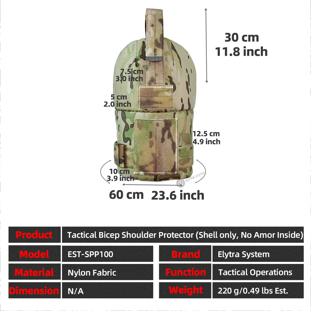 Tactical Bicep Protector Mesh Comfortable Hunting Plate Carrier Shoulder Armor Adjustable Protection Accessories