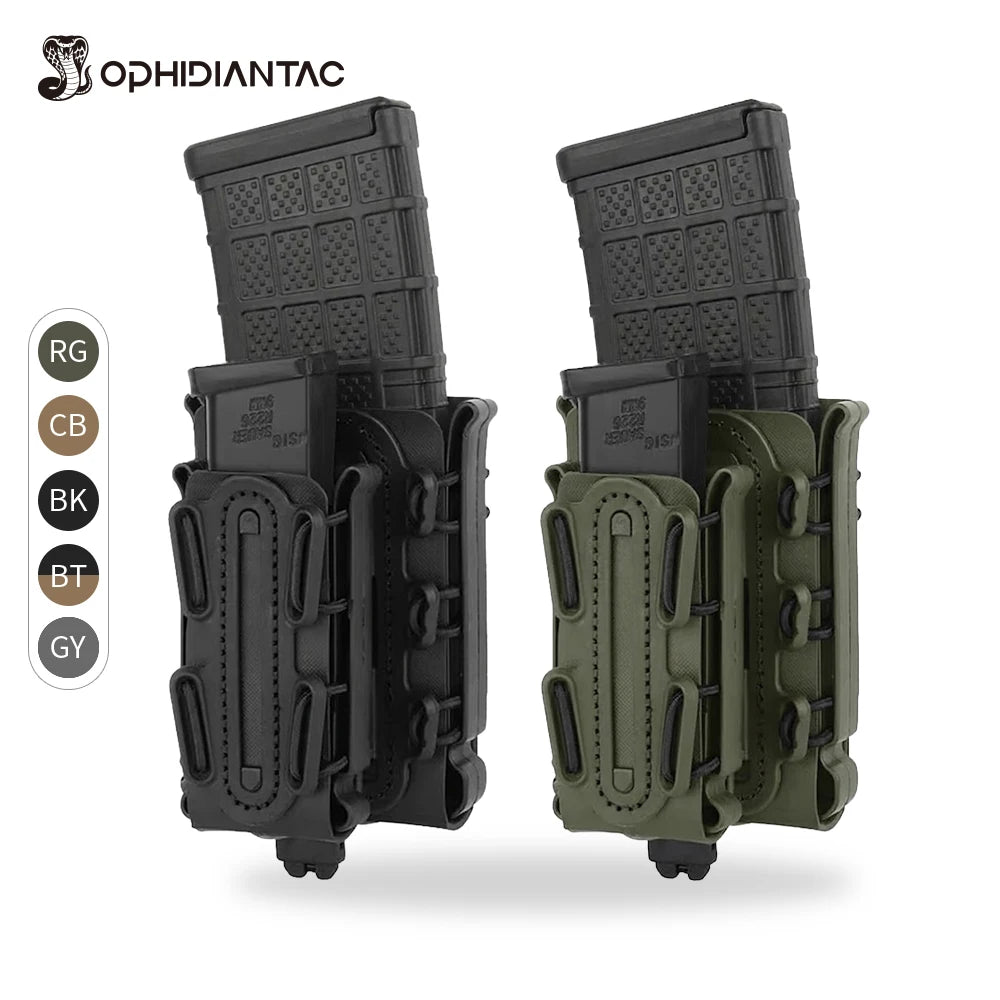 OPHIDIANTAC 5.56/7.62/9MM Fast Mag Pouch Tactical Magazine Pouches Molle Belt Fast Attach Carrier Soft Shell Mag Carrier