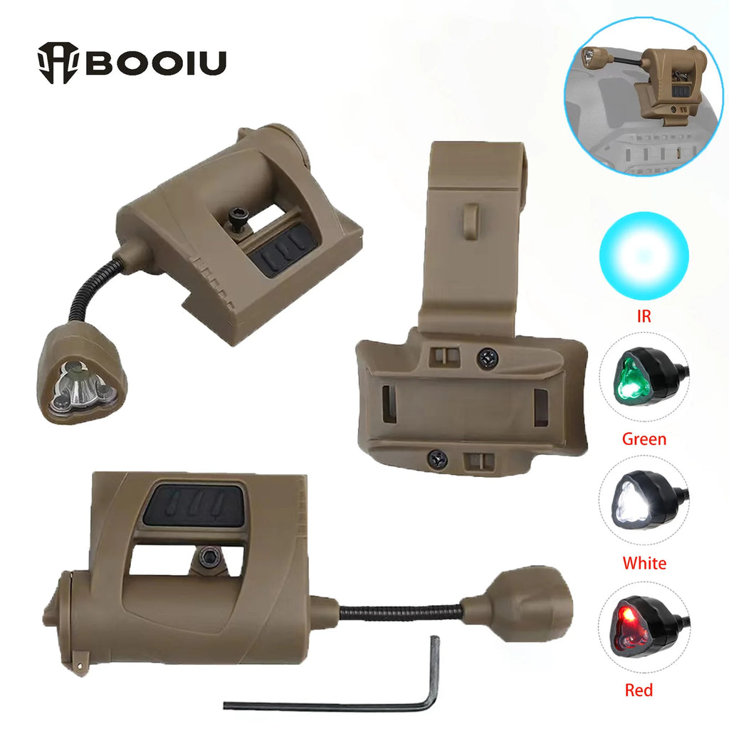 BOOIU 2PCS MPLS Tactical Helmet Light 3 Mode LED Flashlight IR Lamp Outdoor Cycling Hunting Military Night Lighting Helmet Light