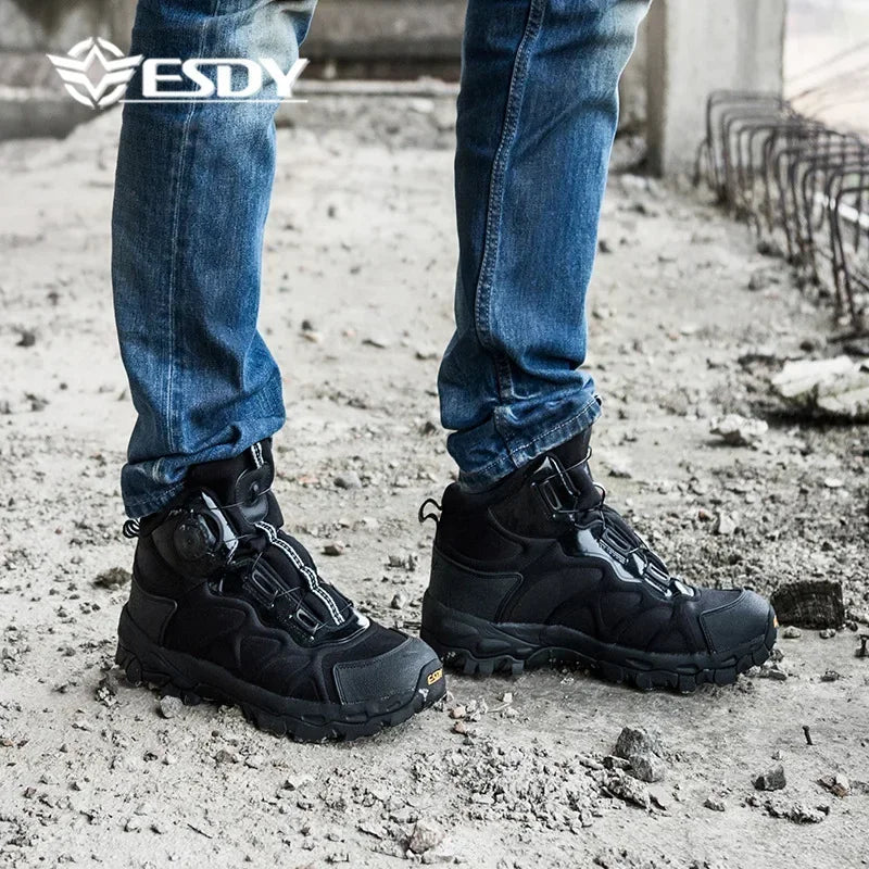 Men Tactical Boots Outdoor Hiking Shoes Leather Boots Autumn Winter Combat Ankle Shoes Hombre Special Training Boots