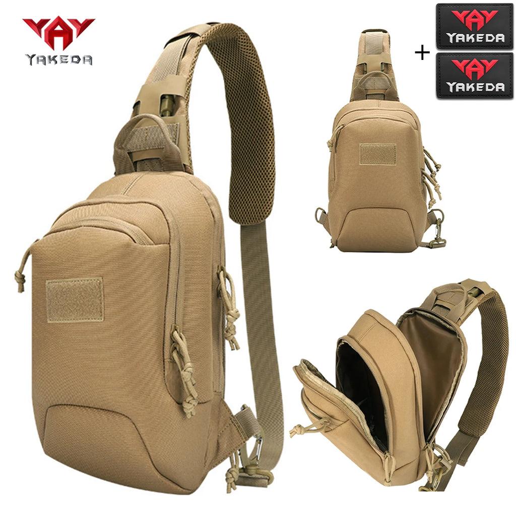 YAKEDA shoulder strap adjustable length single shoulder lightweight chest bag with multiple layers and double zippers design