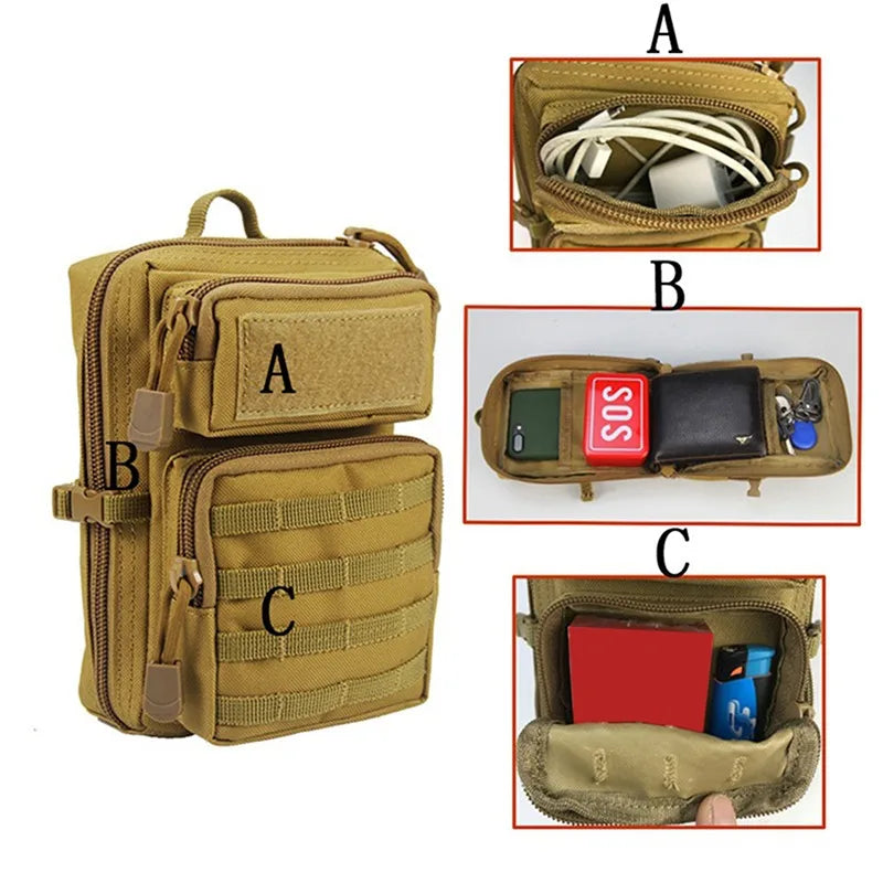 Tactical Multifunction Pack Travel Pouch Molle Hip Waist EDC Bag Wallet Purse Phone Holder Bags Camping Hiking Hunting Fanny Bag