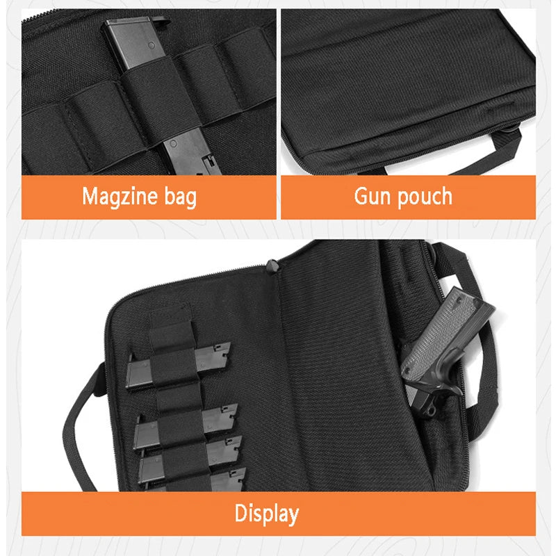 Tactical Pistol Gun Carry Bag Case for Universal Handgun Shockproof Padded Magazine Pouch Universal Handgun Bag