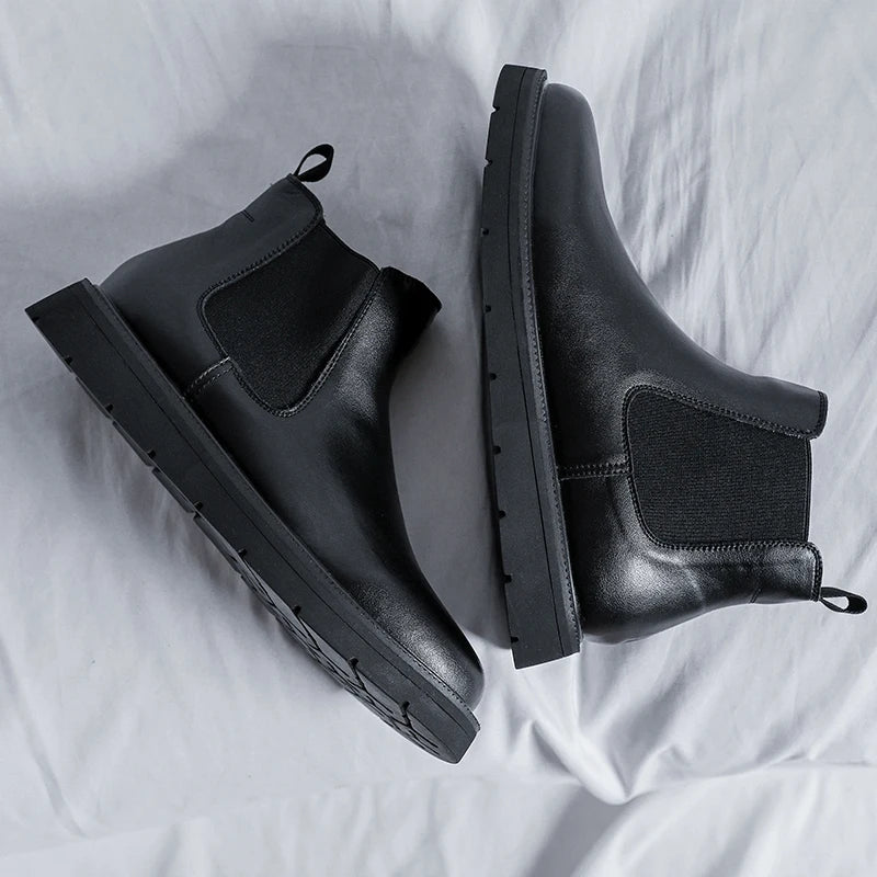 Leisure Walk Men's Chelsea Boots Elegantes Mens Slip on Boots Fashion All-match Ankle Boots Business Dress Shoes Formal Footwear