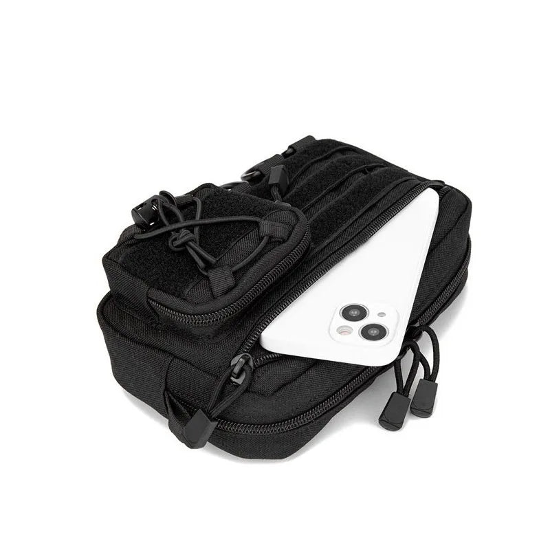 Tactical Molle Horizontal Admin Pouch with Front Drawstring Pocket EMT Pouch EDC Utility Orgaznier Bag Hunting Fanny Pack