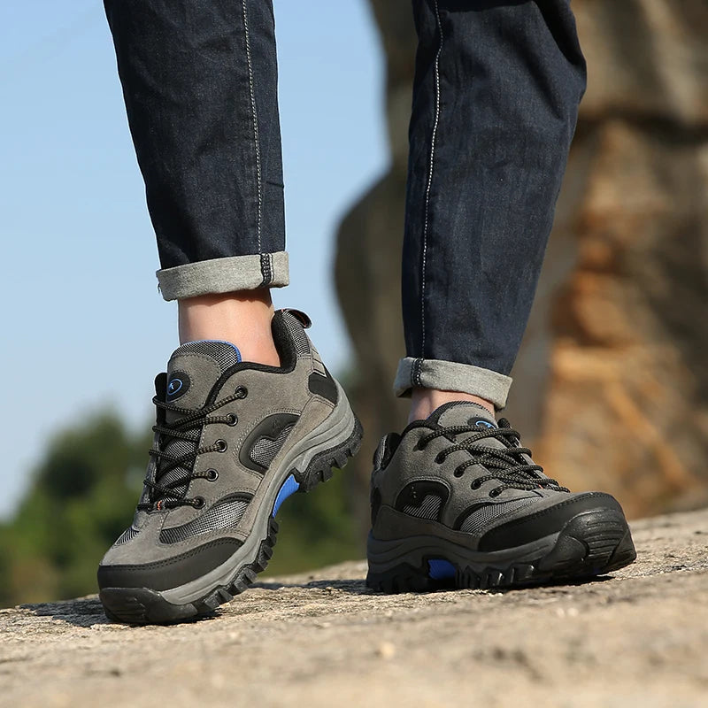 Men Hiking Shoes Suede Leather Outdoor Shoes Wear-Resistant Men Hiking Hunting Tactical Sports Shoes