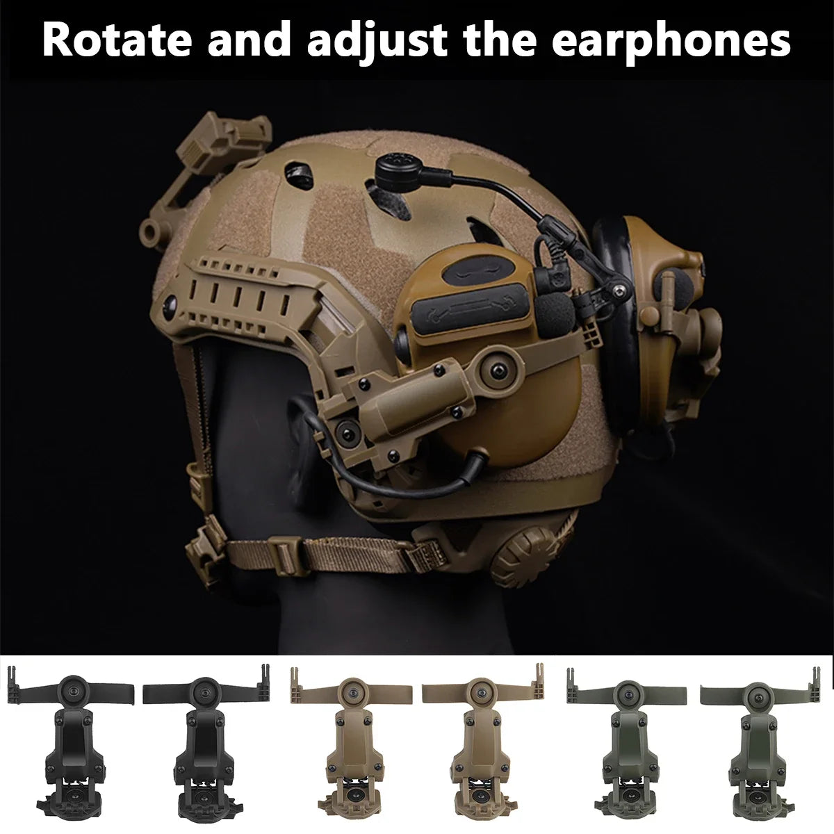 Tactical Helmet Headphone Rail Adapter OPS CORE ARC/Wendy M-LOK  Helmet Mount Suitable for Tactical COMTAC III Shooting Headset