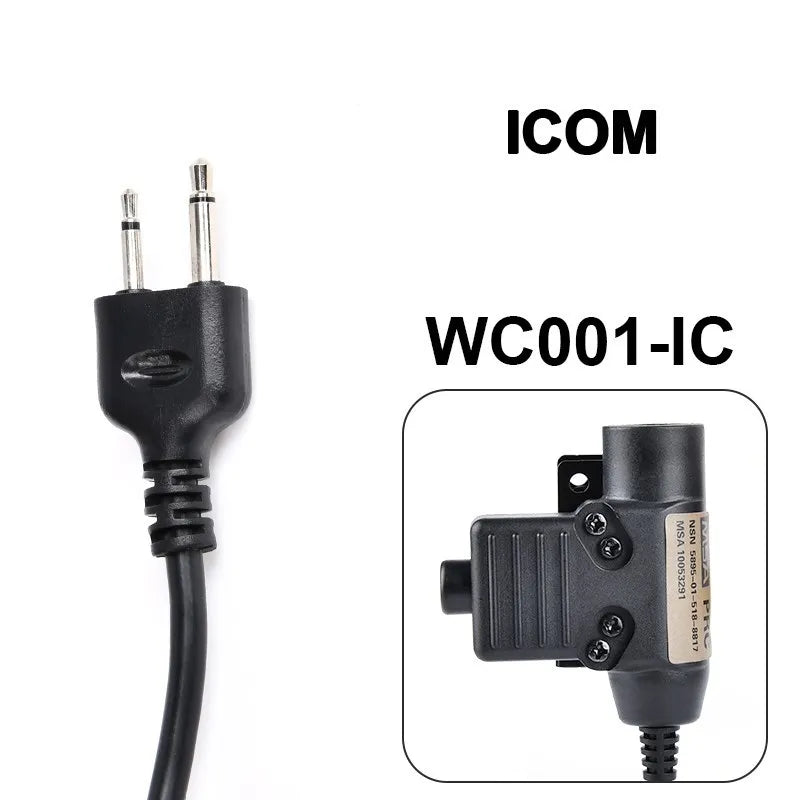 WADSN U94 PTT Airsoft Tactical Headset Accessories for Earmor Comtac Headphone Outdoor Earphone for Baofeng Kenwood Motorola ICO