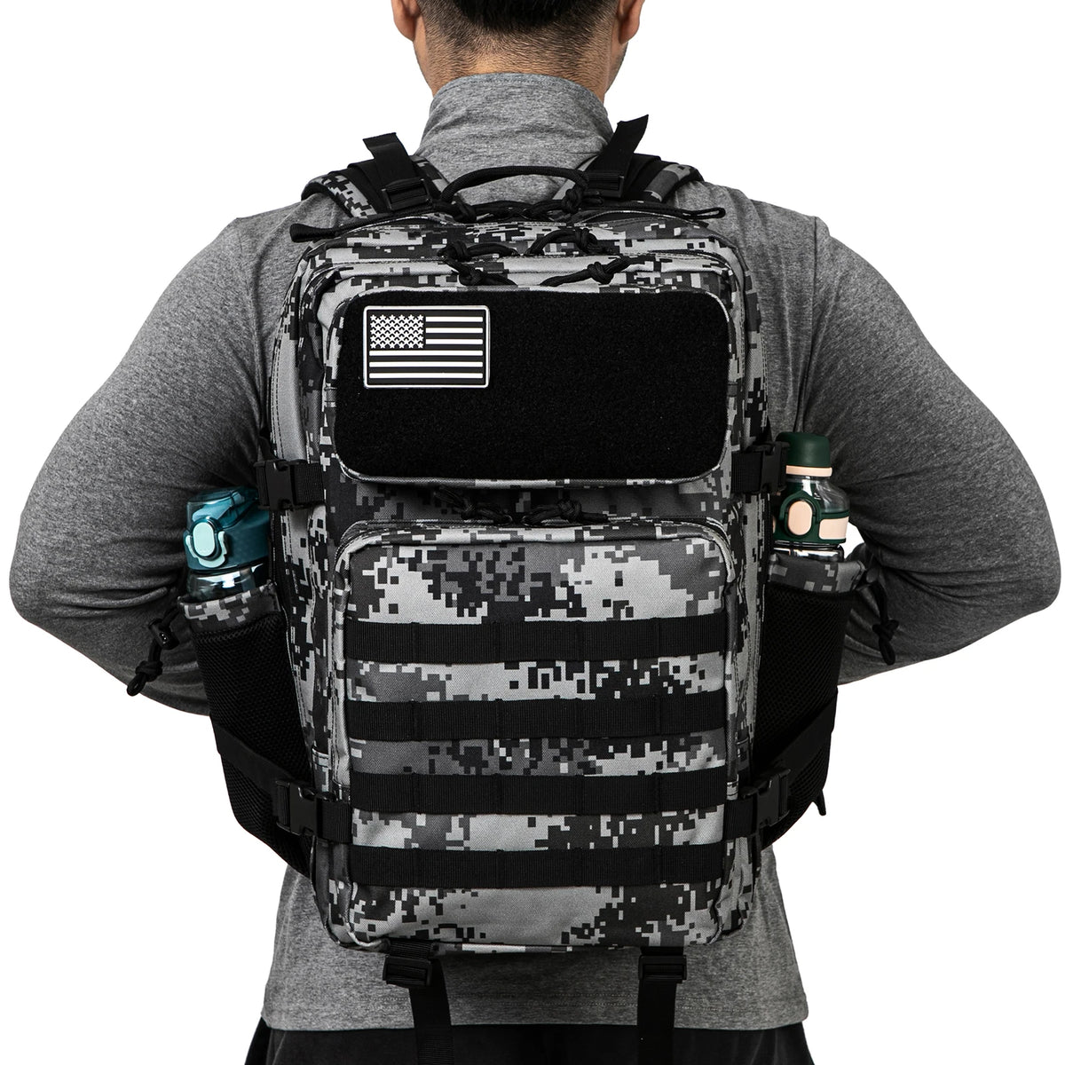 45L Tactical Backpack Survival Bag Hunting MOLLE Backpack GYM For Men EDC Outdoor Hiking Rucksack With Bottle Holder