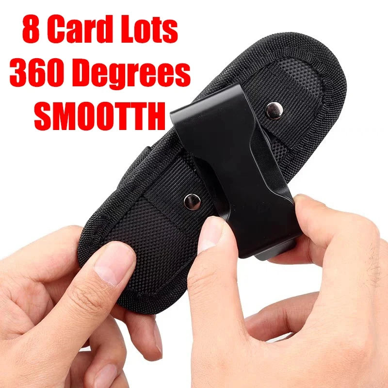 360° Rotary Tactical Flashlight Belt Holster Durable Torch Pouch Hunting Outdoor Survival Lighting Accessory