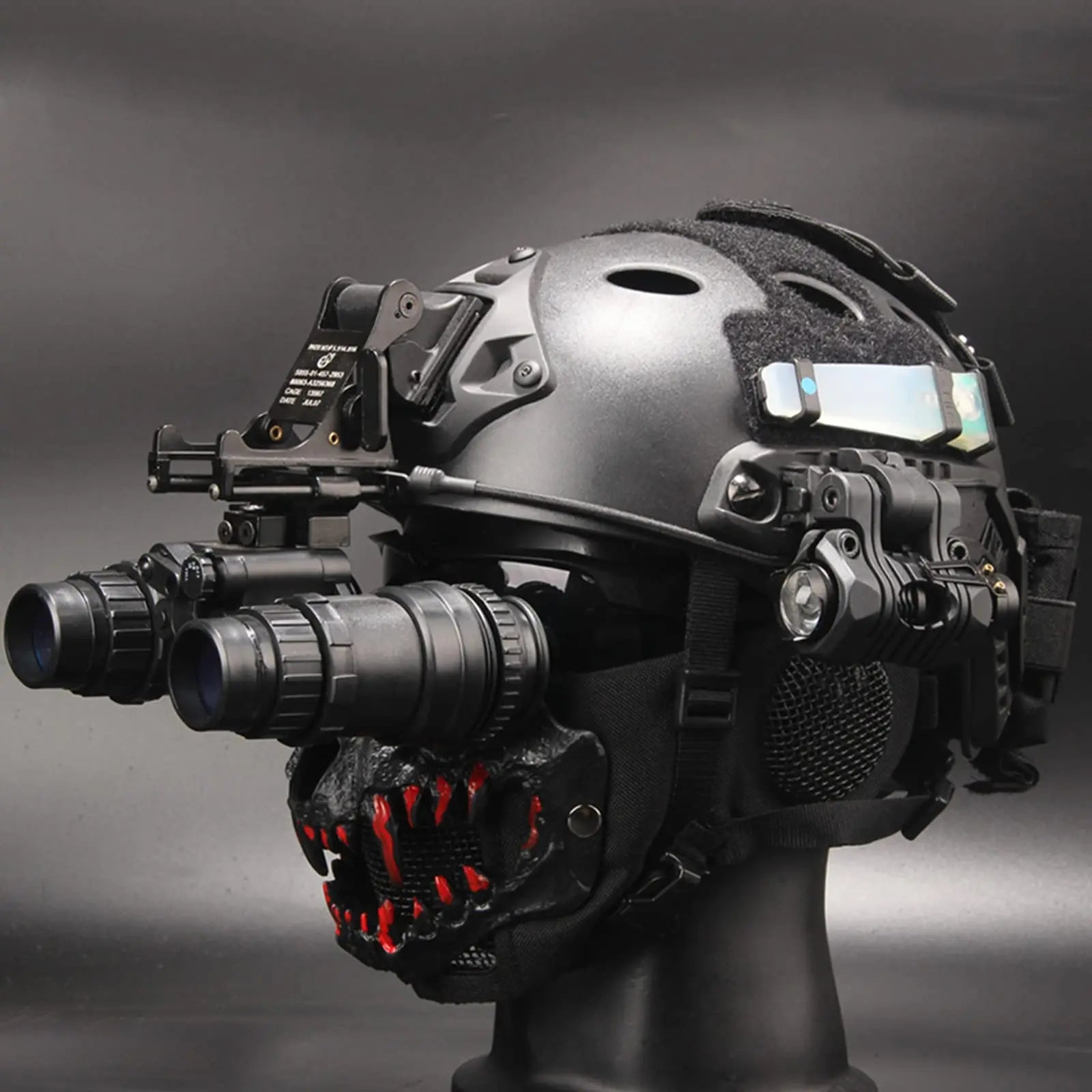 Tactical Helmet Set With Mask Airsoft Goggles Helmet Light Binocular NVG Mount Flashlight For Cs Game Hunting Halloween Cosplay