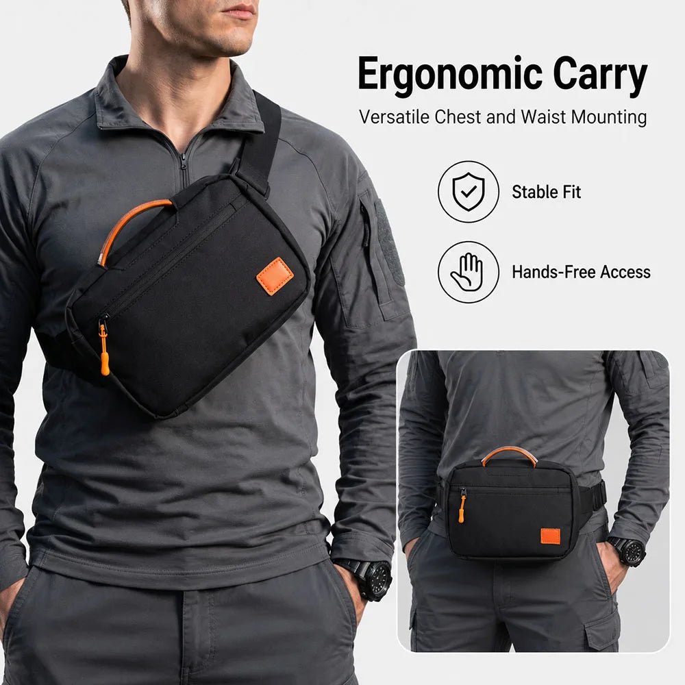 Magnetic Quick Release Tactical Waist Bag MOLLE EDC Storage Pouch Waterproof Wear-Resistant Crossbody Pack for Camping Hunting