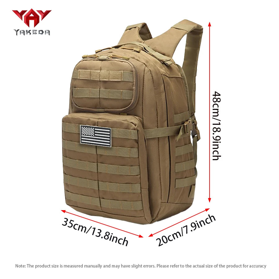 YAKEDA Outdoor sports backpack, men's and women's hiking bag, multifunctional, wear-resistant, breathable, large capacity