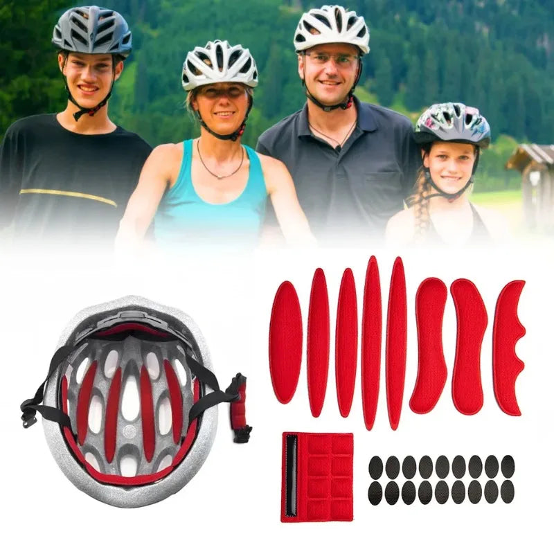 1set Helmet Padding Kit 27Pcs Bicycle Replacement Universal Foam Pads Set for MTB Bike Motorcycle Cycling Sportswear Accessories