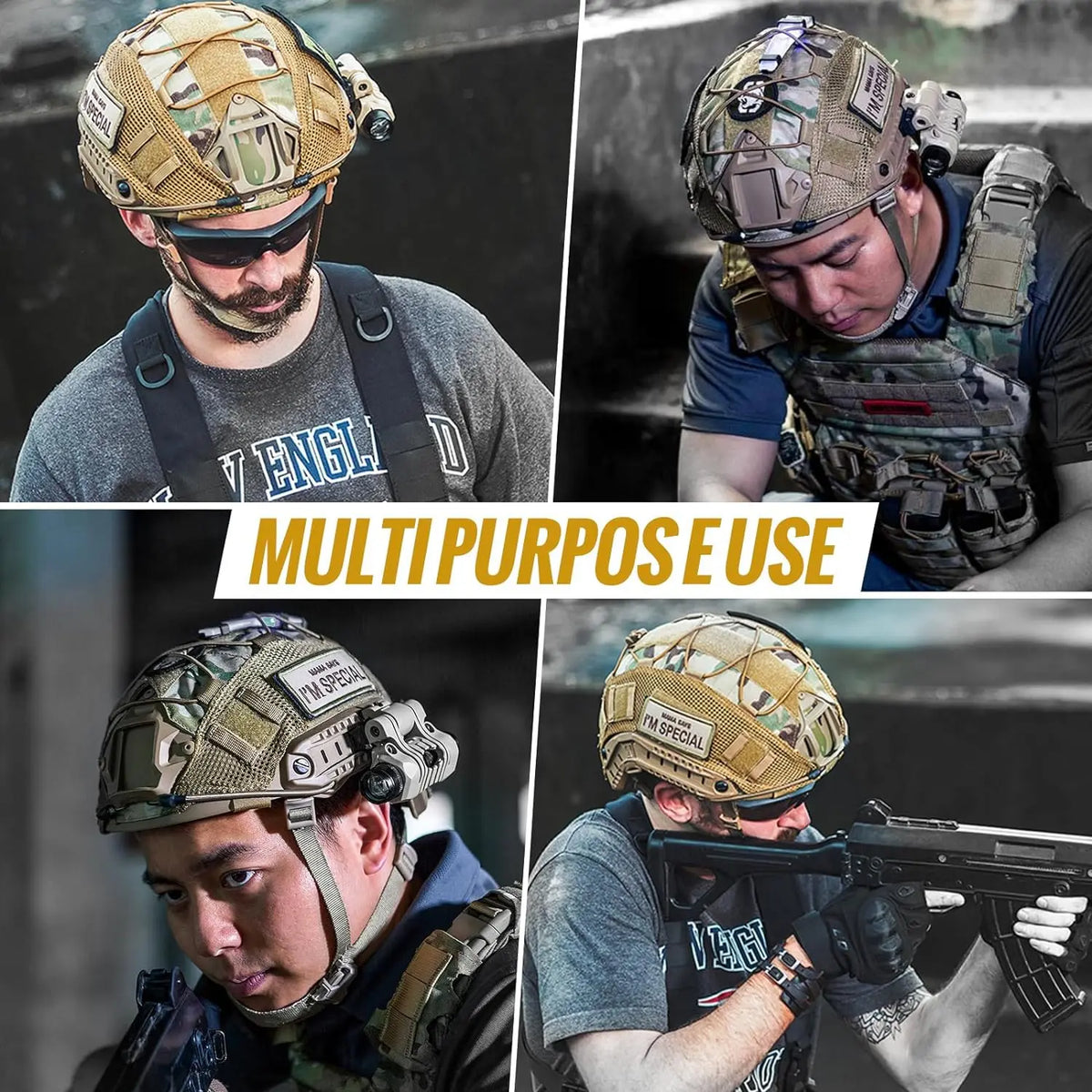 BOOIU Tactical Fast Mich Helmet Cover PJ MH BJ Helmet Cover Air Gun Hunting Helmet Fabric CS War Game Sports Helmet Cover