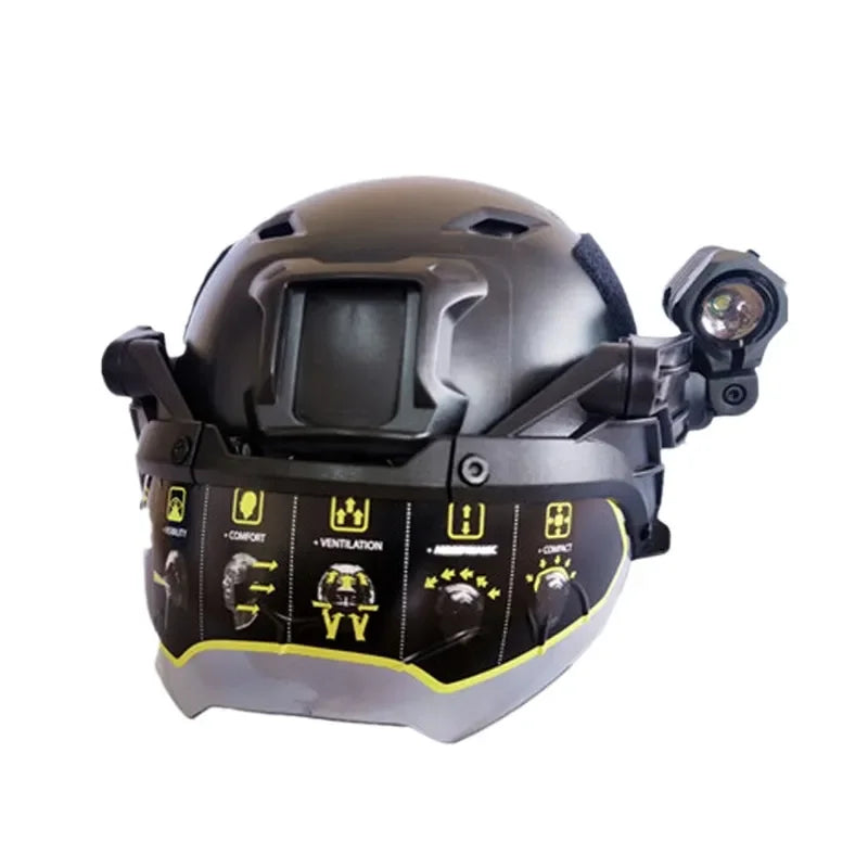 Tactical Helmet with Visor for Outdoor Sports Compatible with FAST MICH CS OP1 Cross Border Riding Motorcycle Windshield