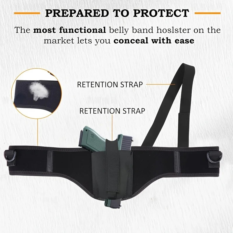 Quick Pull Shoulder Holster, Belly Band Holster For Concealed Carry Men/Women Universal, Fit 9mm, Compact, G-serise, LCP, LC9, S