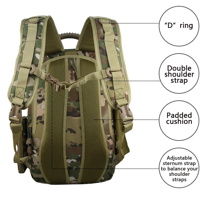 LQARMY 35L Outdoor Tactical Backpack Military Rucksacks Men Waterproof Multi-function Military Tactical Laptop Bag