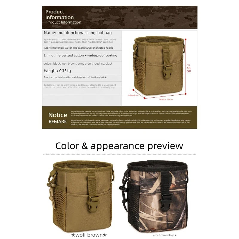 Outdoor sports tactical bag, small hanging bag accessories, portable tactical waist bag, Molle small recycling bag, slingshot