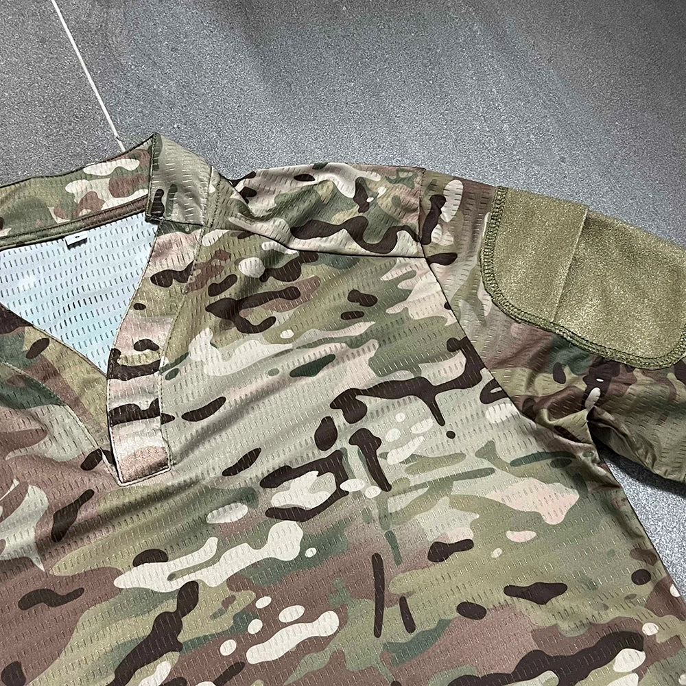 Camouflage Velocity Style Rugby Shirt Quick Dry Tactical Short Sleeve T-shirt CAG Love