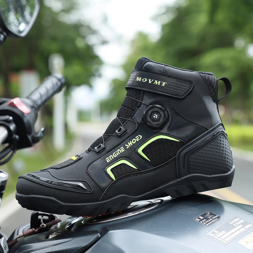 New Motorcycle Boots Ankle Length Man Breathable Anti Slip Riders Boot Outdoor Men's Bike Motorcycle TPU Protective Shoes