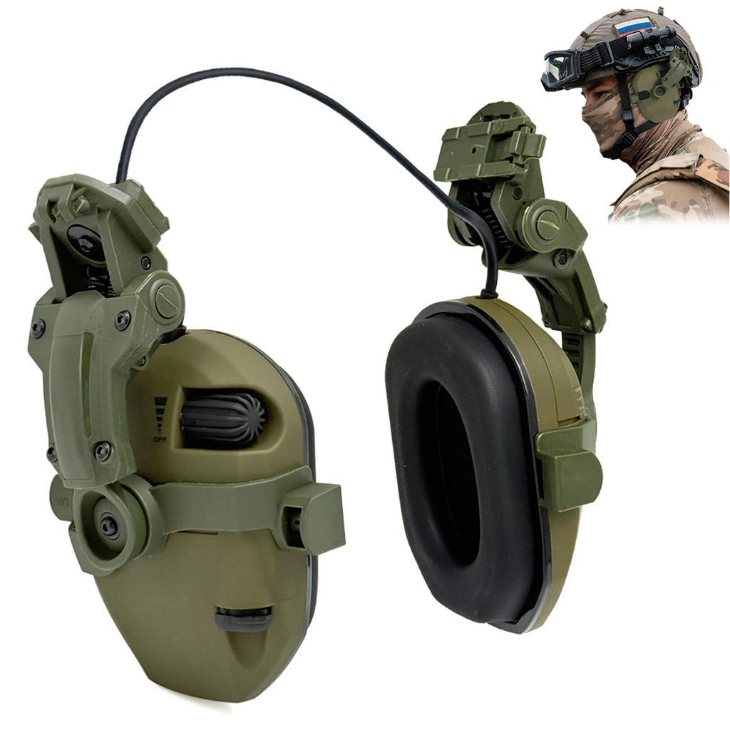 Tactical Helmet Mounted Earmuffs For Shooting Electronic Hearing Protection Ear Protect Noise Reduction Active Hunting Headphone