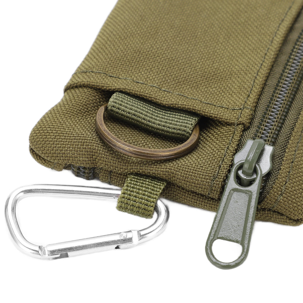 Outdoor EDC Molle Pouch Wallet Mini Portable Key Card Case EDC Pouch Bag Purse with Carabiner
