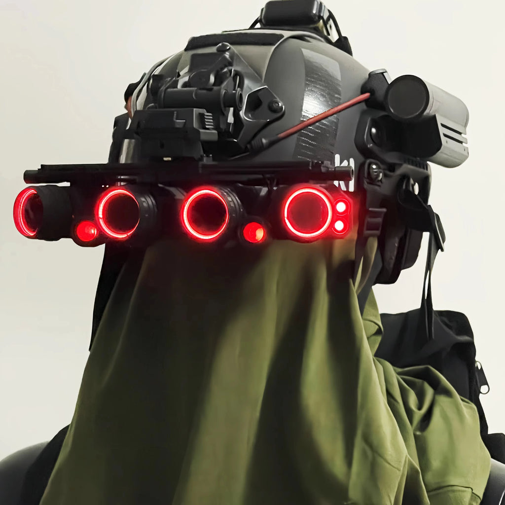 Tactical COD Koenig Helmet Set with Luminous Six Eye NVG Dummy Model Mask Survival Light for Call of Duty CS Game Role Playing