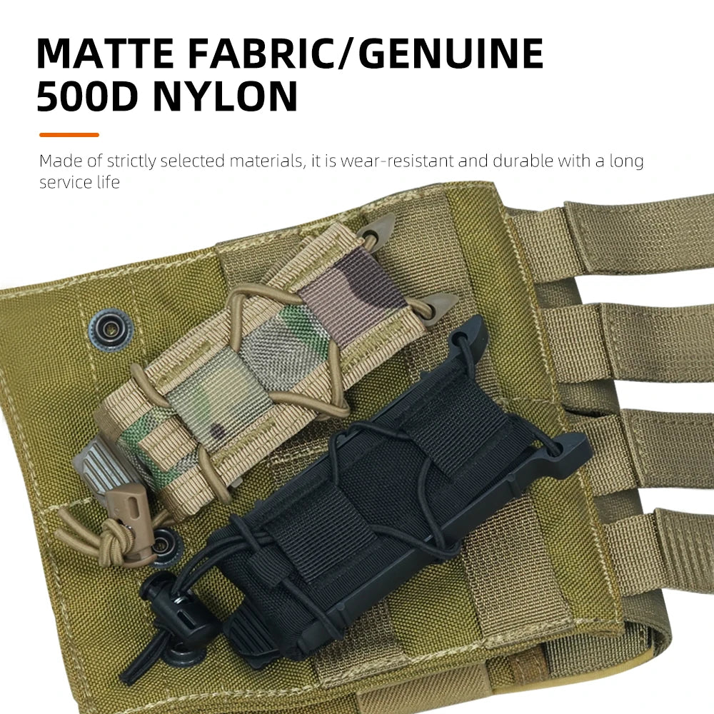 BOOIU Tactical Pistol Magazine Pouch 9mm Molle Single Mag Holster Flashlight Torch Holder Outdoor Hunting EDC Knife Waist Bag