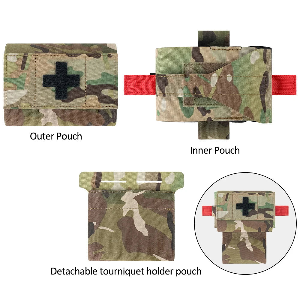 KRYDEX Tactical Micro Trauma Pouch MED IFAK Kit First Aid Insert Medical Holder Removable Tourniquet Holder Outdoor Travel Gear