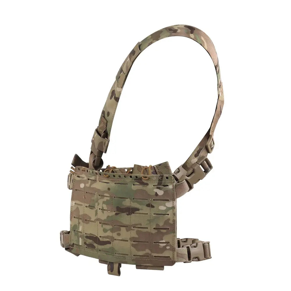 Tactical Alpha Chest Rig with SS Style Expansion Pouch Quick Release 34 Split Chassis Cut Molle Mount Magazine Airsoft Equipment