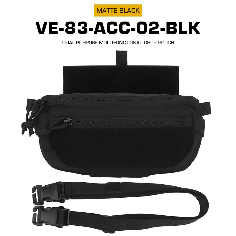 Tactical Drop Pouch Hanger Pouch Compact Abdominal Dangler Pack Quick Release Shoulder Bag Vest Plate Carrier Airsoft Gear