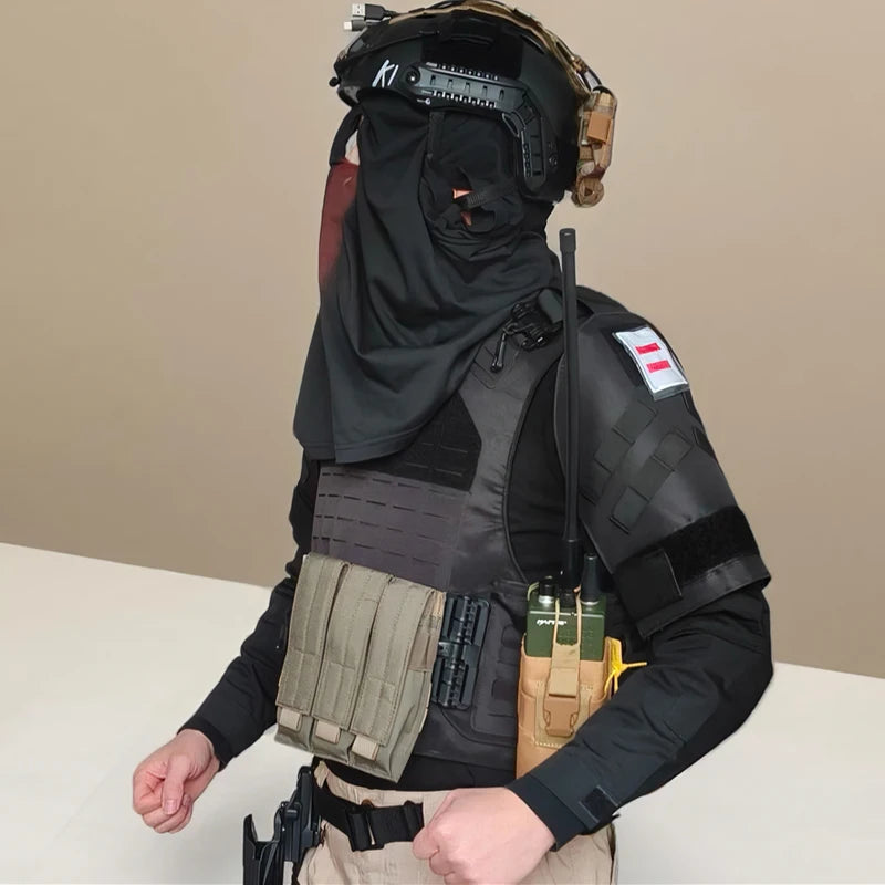 Tactical Vest Set Airsoft Koenig Ghost Full Set Vest with Shoulder Pad Walkie-Talkie Bag First Aid Kit CS Cosplay Equipment