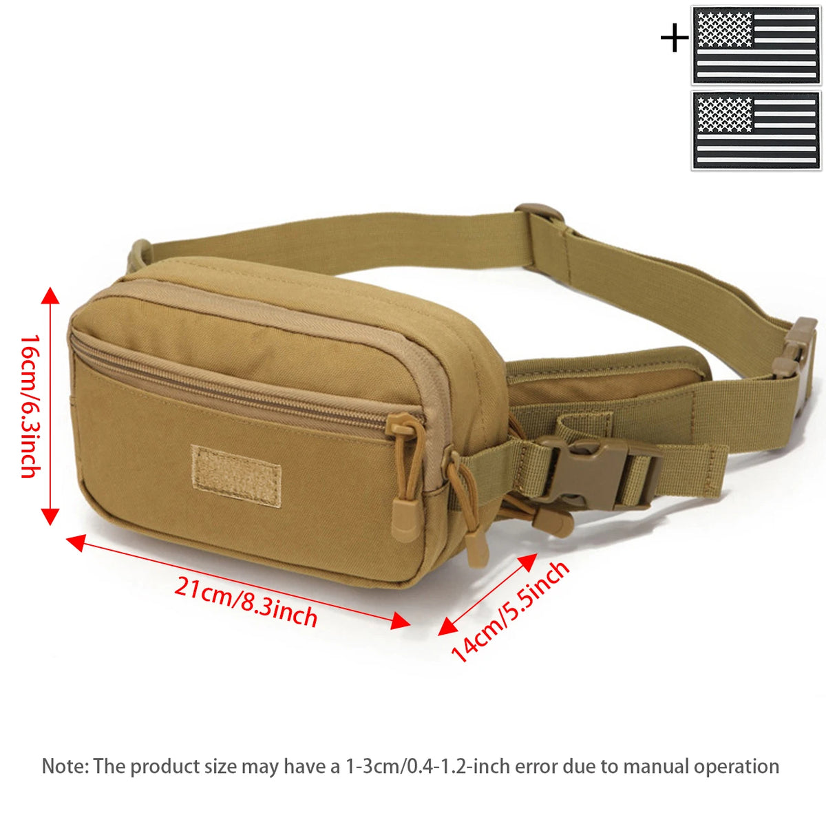 Multi functional hidden waist bag with high-strength plastic buckle for quick on/off and ample space with Magic Sticky