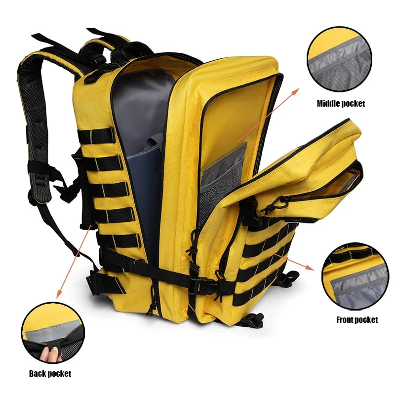Outdoor 45L GYM Fitness Style Backpacks for Men/Women Tactical Training Molle Survival Bag Hiking Trekking Rucksack School Bag