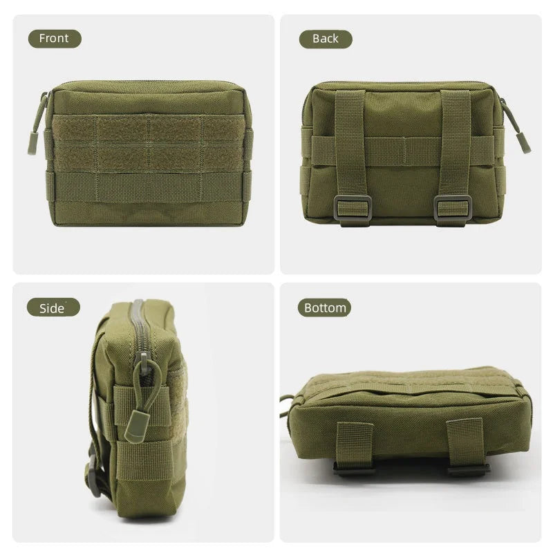 Tactic EDC Waist Bag 600D Molle Camo Pouch Outdoor Utility Medical First Aid Bag Sports Hunting Commuter Key Holder