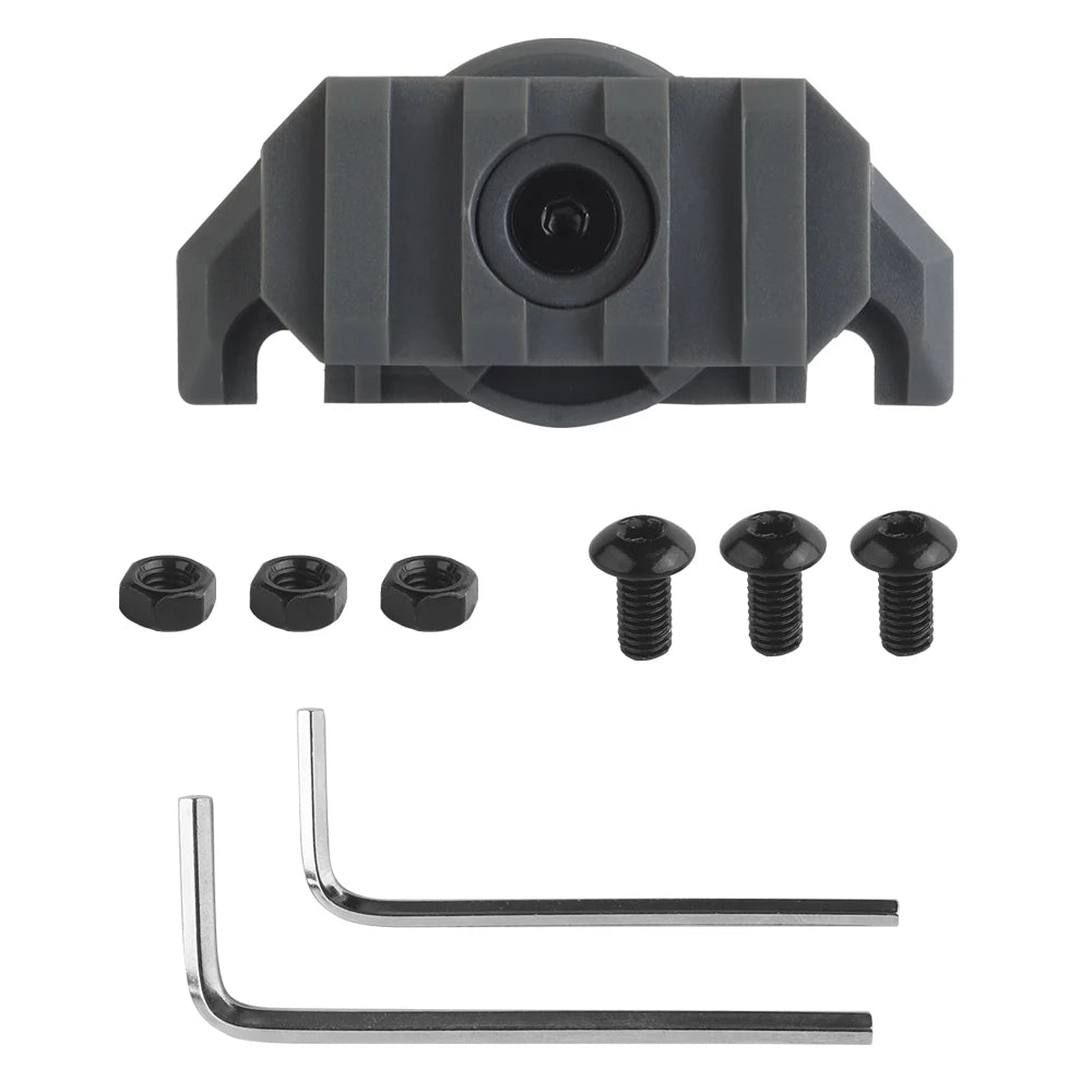 Helmet Lamp Adapter Adjustable 360 Degrees Rotation Helmet Side Rail Adapter Accessory for Team Wendy 3.0