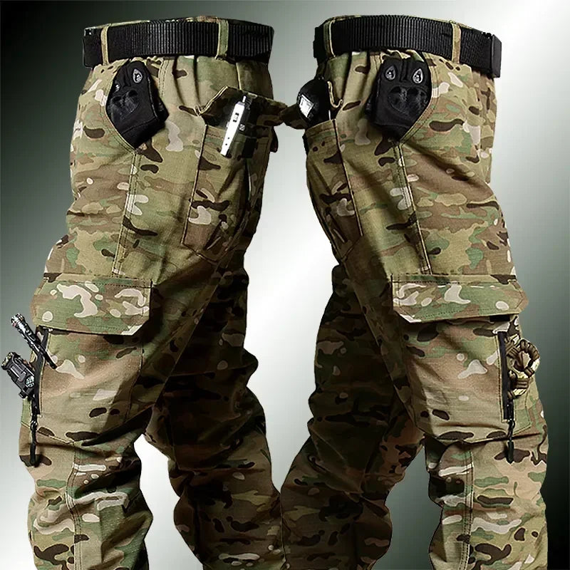 War Games Camouflage Suit Men Tactical Uniform Workwear Sets Multi-pocket Jacket Overalls Cargo Jogger 2Pcs CS Training