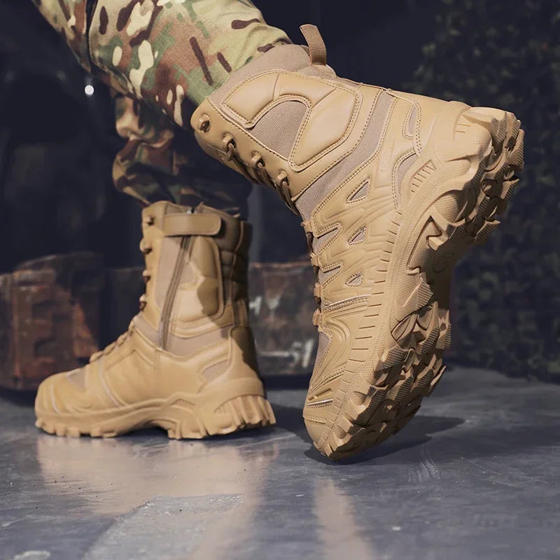 Men Climbing Shoes Waterproof Size Plus Tactical Boots Military Hunting Hiking Shoes Breathable Army Boot Anti-Slip Motorcycle