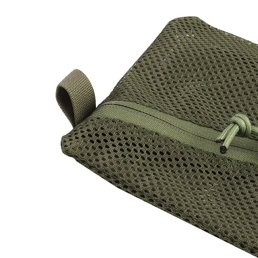 6*12in/12*12in/16*16in Lightweight Mesh Pouch with Split Zipper 2-Compartment Storage Bag Breathable for Travel Hiking EDC Items