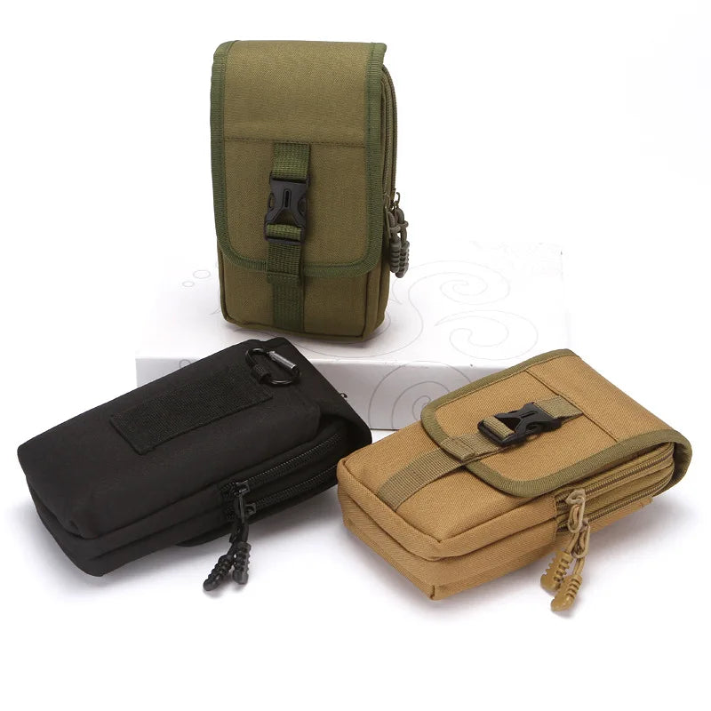 1PCS EDC Molle Bag Purse Double Layer Outdoor Waterproof  Waist Fanny Pack Men Phone Pouch Camping Hunting Tactical Waist Bag