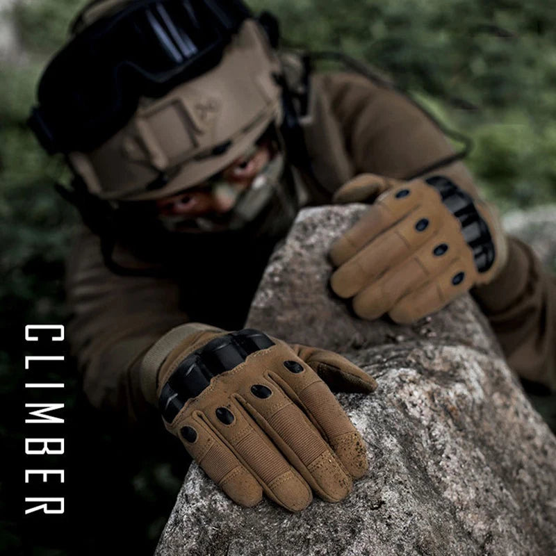 Men Tactical Gloves Full Finger Hard Knuckle Touch Screen Anti-Slip Outdoor Sports Gloves for Hunting Shooting Cycling Climbing