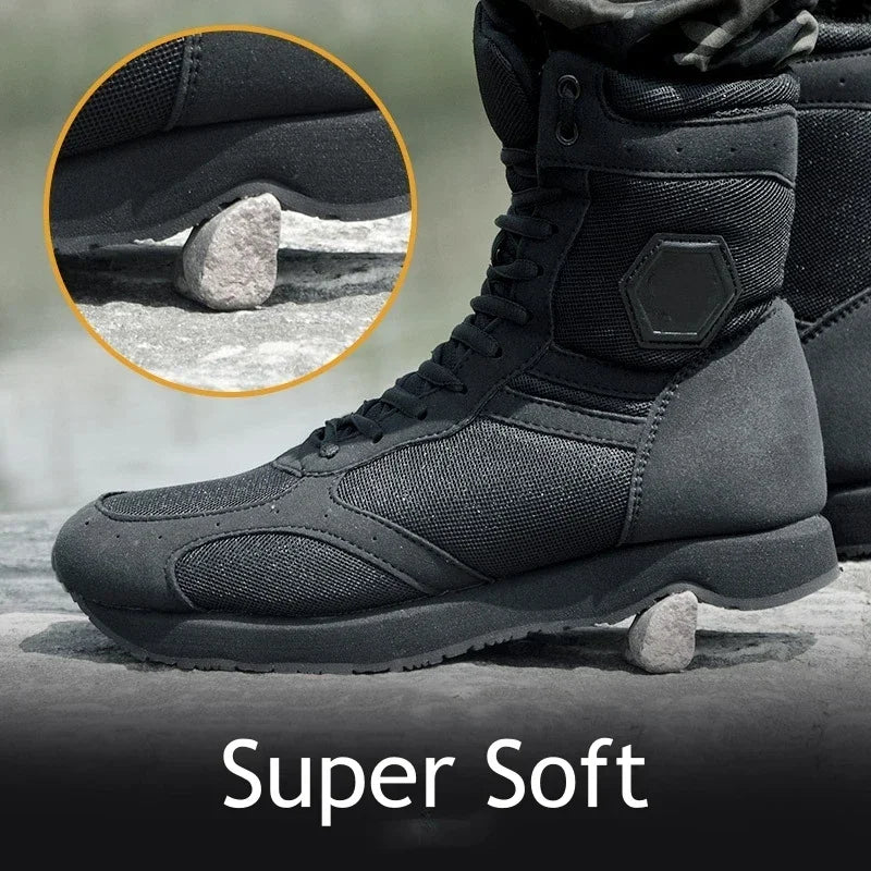 Ultralight HuntingBoots Mens Black Work Shoe Outdoor Run Desert Hiking Shoes Climbing Training Tactical Boots Male Sneakers