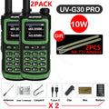 2PCS Baofeng 10W 50KM Walkie Talkie 4-Bands Long Range Hunting Ham Radios Copy Frequency 999CH NOAA Two-Way Radio UV-G30 Pro V1