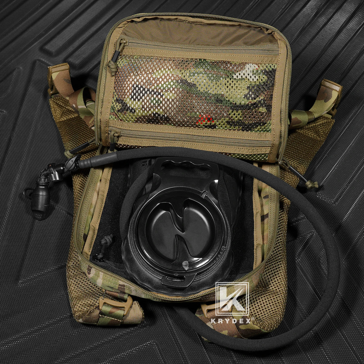 KRYDEX 500D Tactical 50 oz Hydration Backpack Pouch Modular 1.5L Water Bladder Bag Pack Hunting Outdoor Hiking Accessories