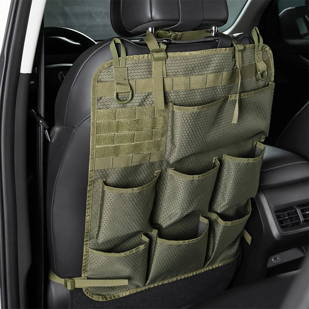 Tactical Camouflage Car Seat Backrest Storage Bag Hanging Organizer Interior Accessories Vehicle Space Saver