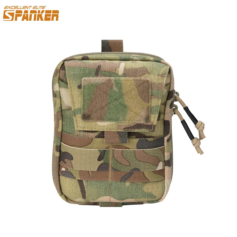 EXCELLENT ELITE SPANKER Tactical  EDC Pouch Molle Multifunctional Pouch Double Zipper Waist Pack Magic Tape Tool Bags
