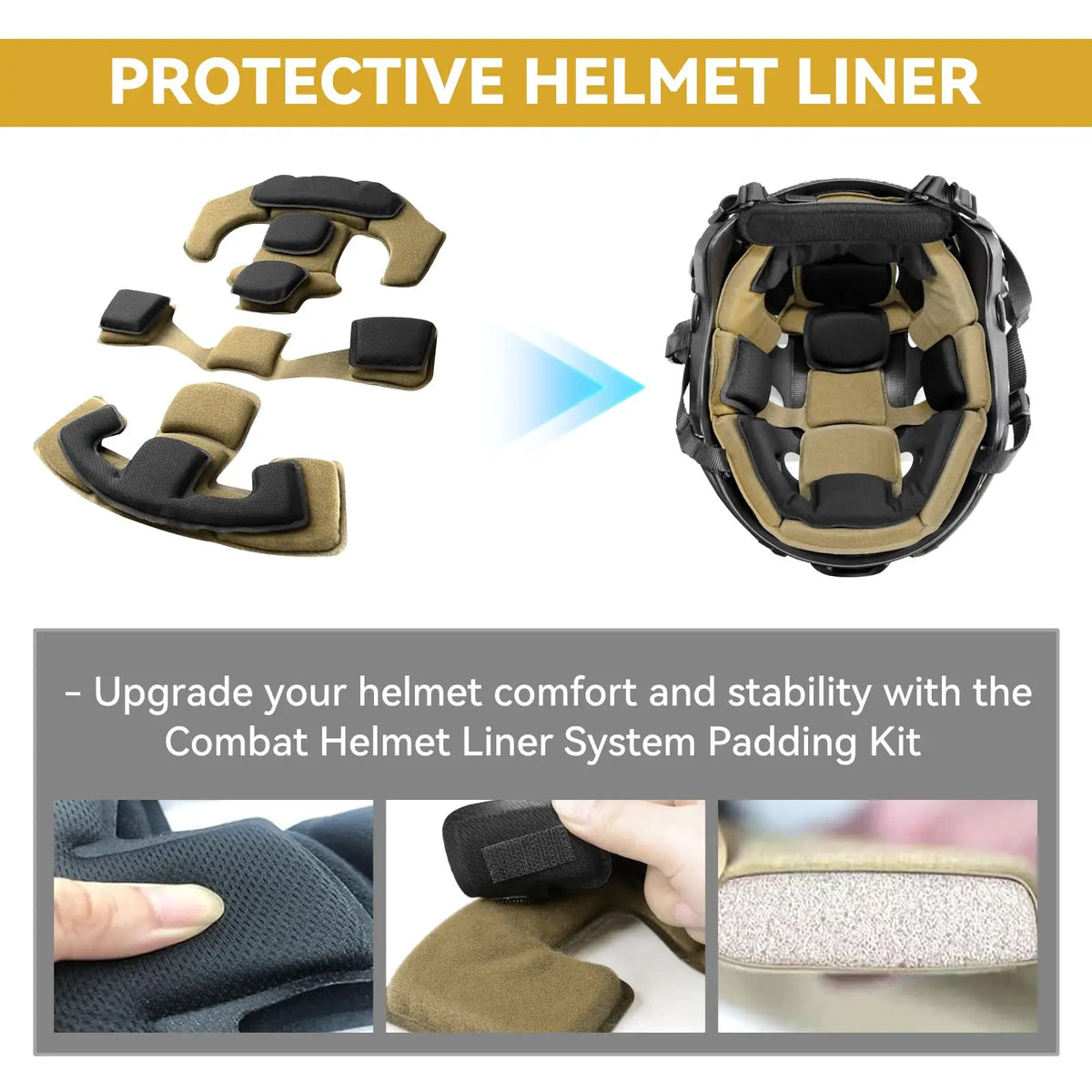 Tactical Helmet Pads - Universal Airsoft Outdoor Internal Memory Foam Pad Compatible for ACH/MICH/EXF Helmets